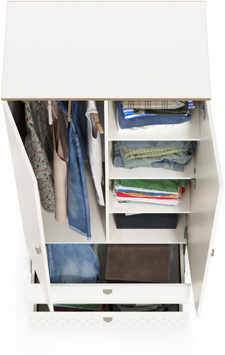 Эйп 13.334 Шкаф для одежды, белый/дуб белый