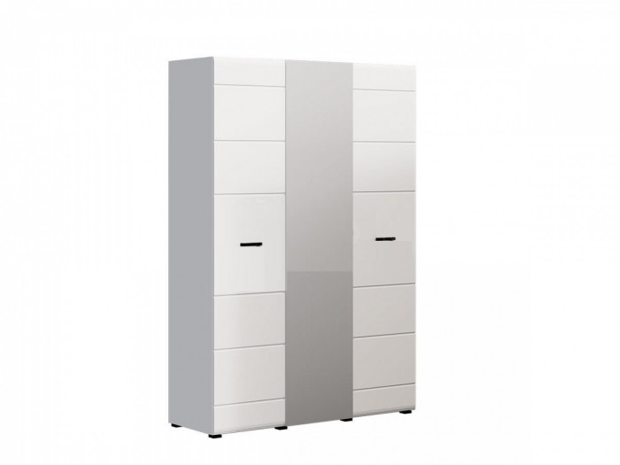 Нэнси New МДФ Шкаф 3-дверный (Дуб Сонома, Белый глянец)