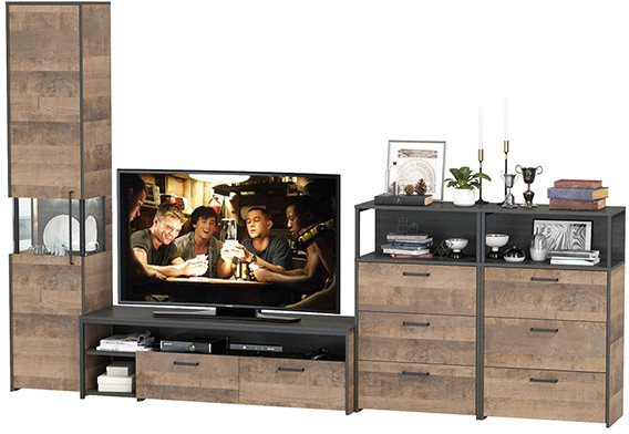 Трувор Гостиная 102, дуб гранж песочный/интра