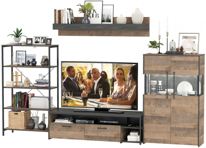 Трувор Гостиная 055, дуб гранж песочный/интра