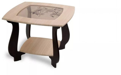 Стол журнальный СЖ-22 с рисунком Р-3 дуб/венге
