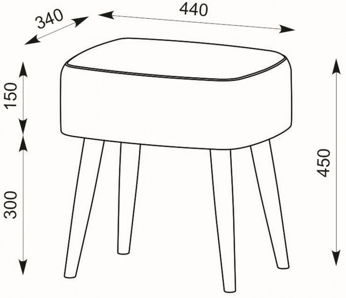 Афина Спальня 4-25901М1к.с. Трюмо + Банкетка 6-5135ТКШкор Полли, цвет кашемир серый/ткань коричневая, ШхГхВ 105х38,6х129 + 44х34х45 см., универс. сб.