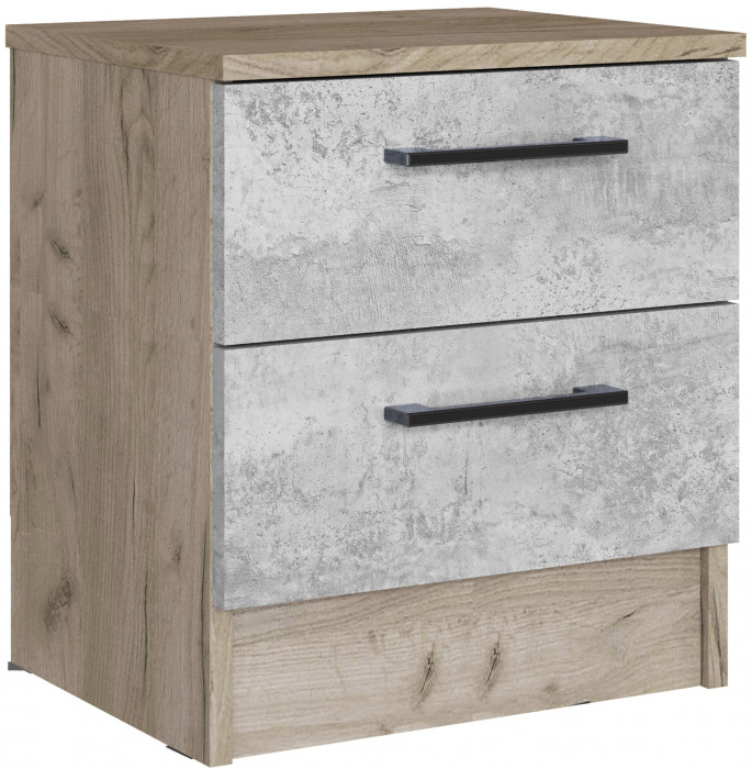 Тумба прикроватная Вегас, Дуб крафт серый/Цемент