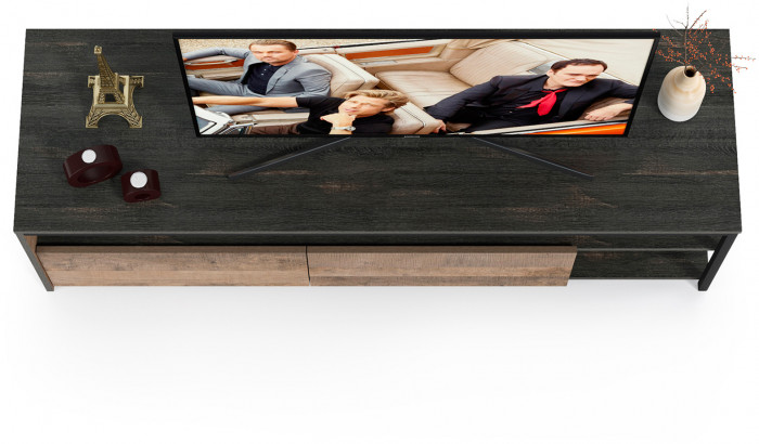 Трувор 13.70 Тумба под ТВ, цвет дуб гранж песочный/интра, ШхГхВ 149,8х45,4х44,6 см., универсальная сборка