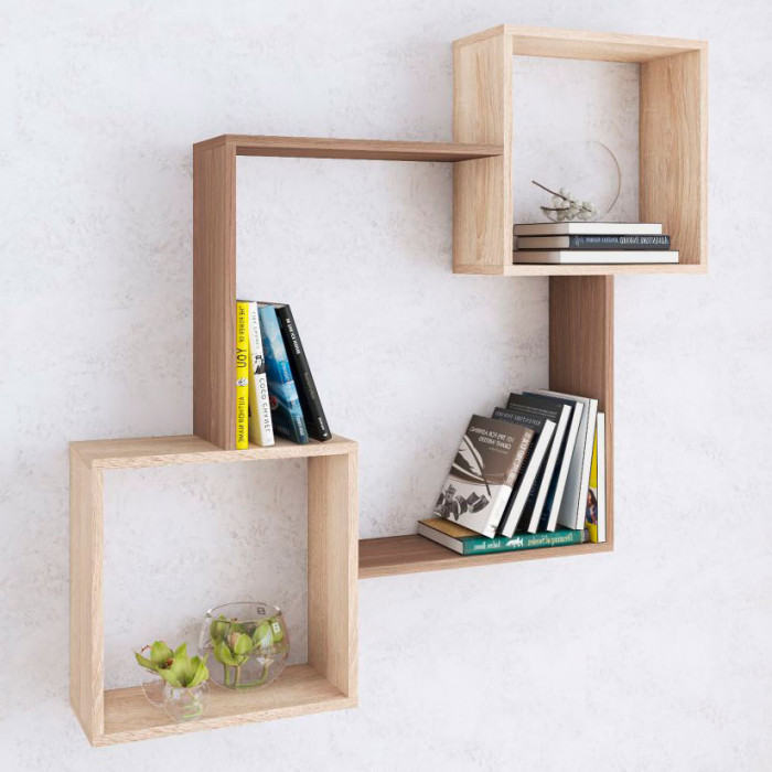 Полка навесная ПН-2 (1050*1050*180) ясень шимо/дуб сонома