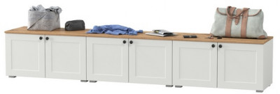 Остин 13.257 Тумба + 13.257 Тумба + 13.257 Тумба, цвет белый шагрень/дуб крафт золотой, ШхГхВ 240х41,9х43,7 см.