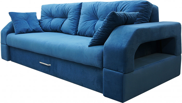 Диван-кровать Манчестер, еврокнижка, велюр, 150х195, синий
