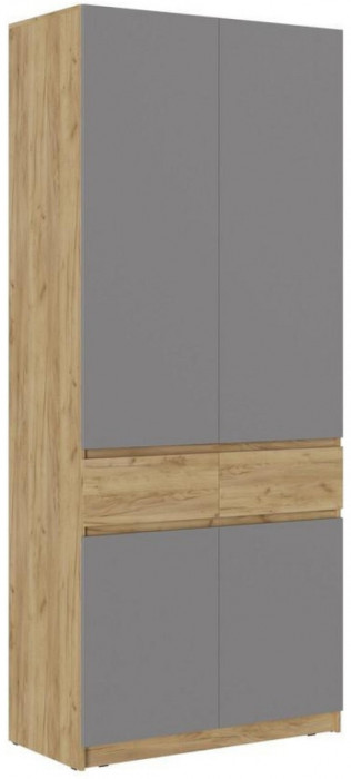 Модульная прихожая Роджина, композиция 2 (Графит, Дуб Крафт Золотой)