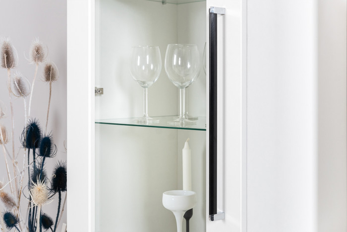 Валенсия Гостиная № 094, цвет ЛДСП белый шагрень/МДФ белый шагрень, ШхГхВ 188,2х38,4х225,2 см., универсальная сборка