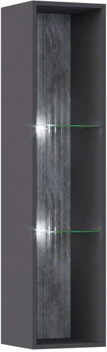 Оливия Шкаф навесной открытый (Глиняный серый, Шарли мокко)