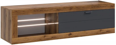 Прага Тумба ТВ мини Дуб Делано/Графит