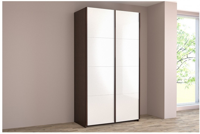 Шкаф-купе Иннэс-5 1200 Ф1/Ф1 (Бодега белая/Белый глянец)