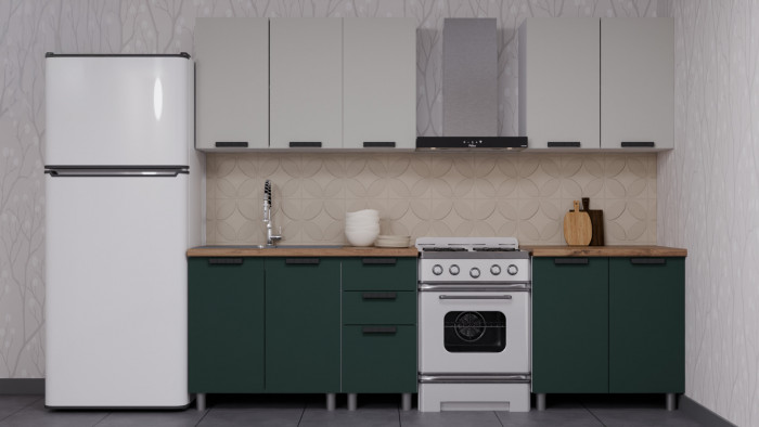 МК Аленушка Н3Я 400 Лаванда Изумруд, скоба черный (со столешницей)