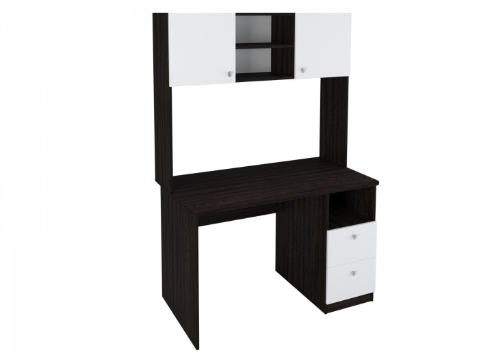 Стол письменный с надстройкой Венге/Белый