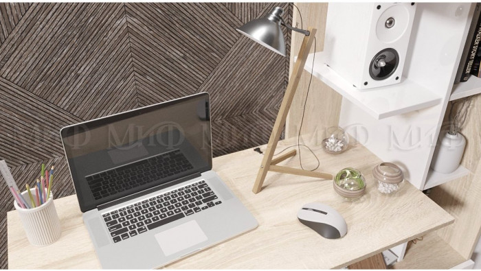 Компьютерный стол №2 (Дуб Сонома / белый)