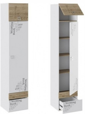 Оксфорд ТД-139.07.21 Шкаф для белья (Ривьера/Белый с рисунком)