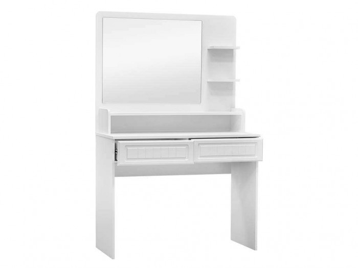 Стол с двумя ящиками и надстройкой Монако МН-18 + МН-18А белое дерево