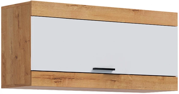 Прага Шкаф навесной Дуб Вотан/Белый глянец