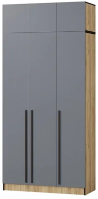 Шкаф Бастион 1500 №2 с антресолью, Графит/Дуб крафт золотой