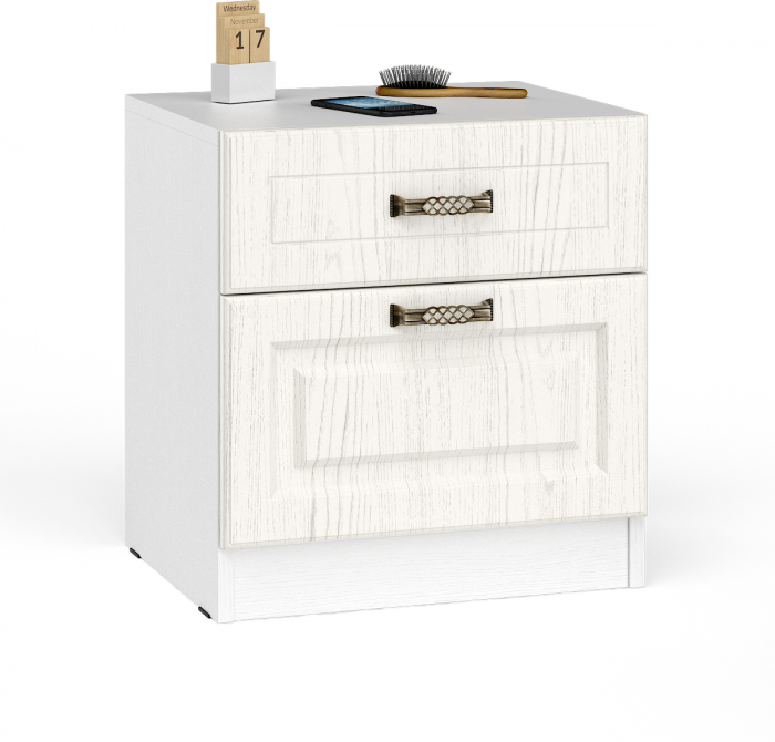 Ливерпуль Тумба 08.146 + Полка 10.117, цвет ясень ваниль/белый, ШхГхВ 50х41,3х73,3 см.