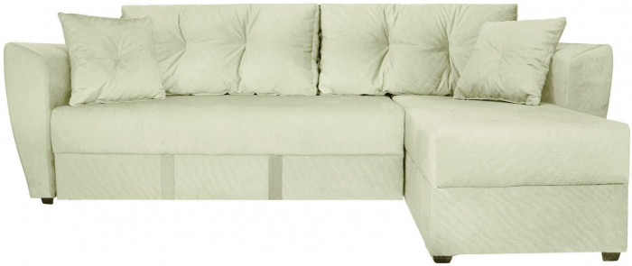 Диван-кровать угловой Амстердам Люкс, 160х200, еврокнижка, велюр, бежевый