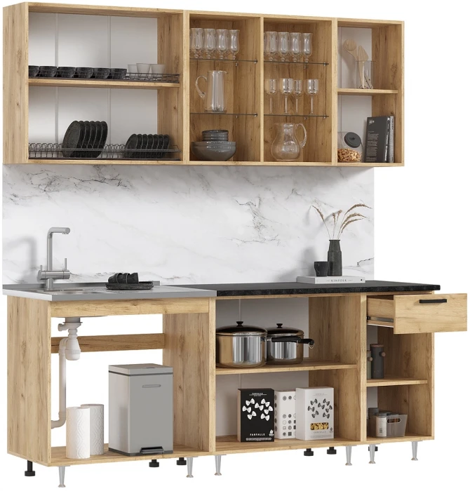 Кухня Рио NEW 2,0м (490) Компановка №3, Дуб крафт