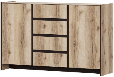 Прага Комод 2 створки Дуб Делано/Дуб Венге