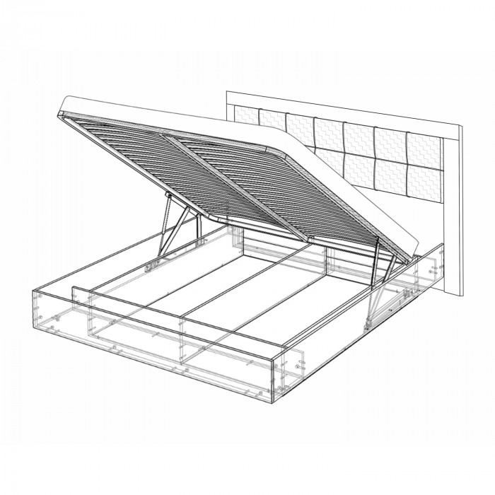 Кровать-5 с подъемным основанием 1600 экокожа Вега Скандинавия