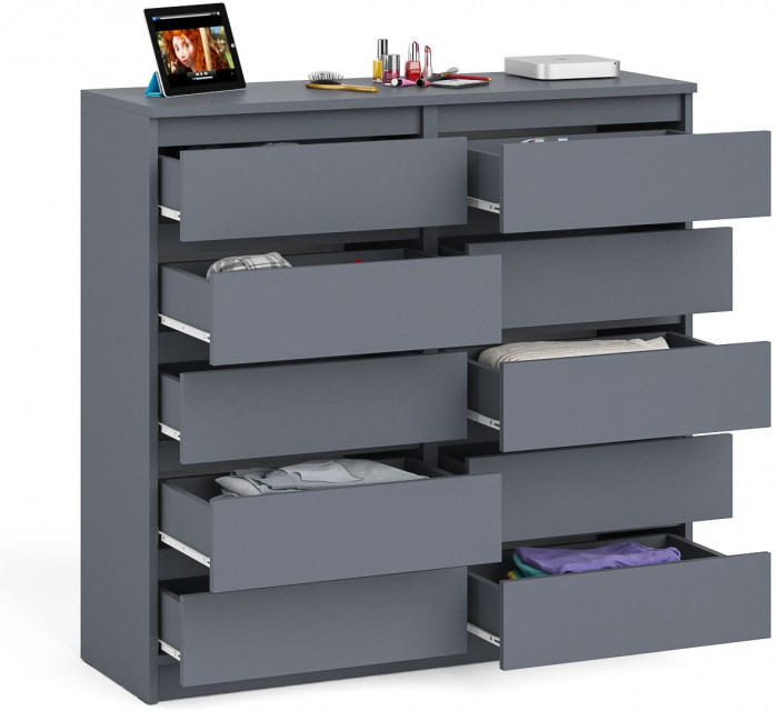 Мори Комод МК1200.10, цвет графит, ШхГхВ 120,4х41х115 см.
