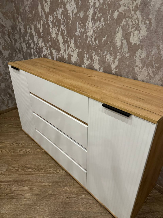 Марвэл Комод 2 двери 4 ящика (1600), Дуб крафт/Мальта