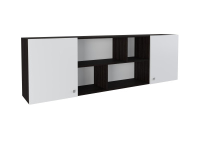 Полка надкроватная Венге/Белый