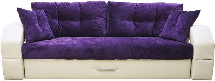 Диван-кровать Манчестер, еврокнижка, велюр/экокожа, 150х195, фиолетовый