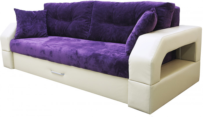 Диван-кровать Манчестер, еврокнижка, велюр/экокожа, 150х195, фиолетовый
