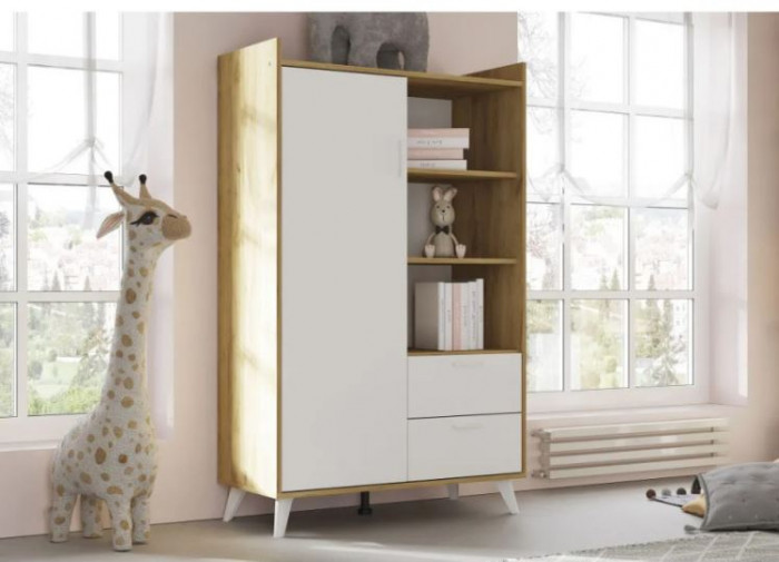 ИРИС ШК-06 Шкаф малый (935х1505х425) дуб крафт золото/белый