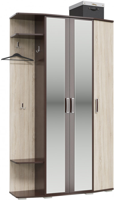 Прихожая 2-3428вн/дубсон Паола, цвет венге/дуб сонома, ШхГхВ 120х38х202 см., универсальная сборка