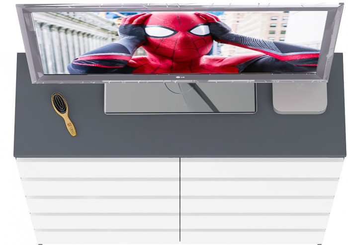 Мори Комод МК1200.10, цвет графит/белый, ШхГхВ 120,4х41х115 см.