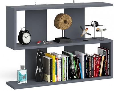 Мори Полка 900, цвет графит, ШхГхВ 90х21х64,8 см., универсальная сборка