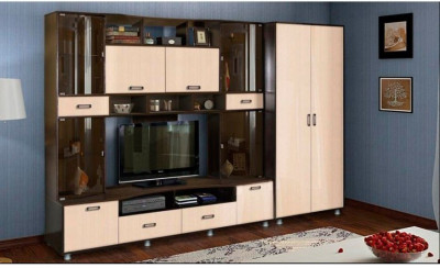 Гостиная Аллегро ЛДСП Вариант 4 + шкаф (Венге / Белфорт)