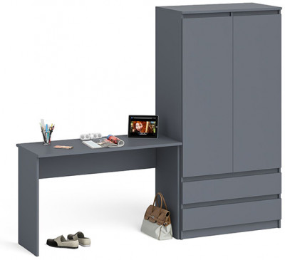 Мори письменный стол МСП1200.1 + Шкаф МШ900.1, графит