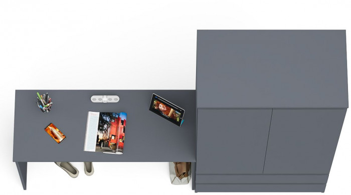 Мори письменный стол МСП1200.1 + Шкаф МШ900.1, графит