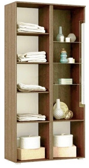 Ким Шкаф с подсветкой, бетон графит (Дуб Сонома, Бетон графит)