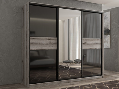 Шкаф-купе Кааппи 9 Эвок Окаменелый 220х45х230 см