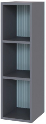 Сириния Шкаф навесной открытый серый графит/МДФ бриз
