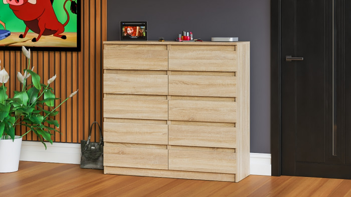 Мори Комод МК1200.10, цвет дуб сонома, ШхГхВ 120,4х41х115 см.