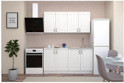 Кухня МДФ Прованс 1600 (Белый/Ясень патина)