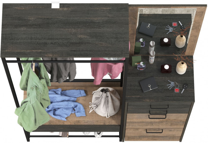 Трувор Прихожая 216, дуб гранж песочный/интра