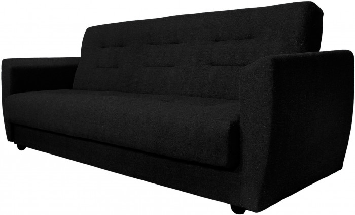 Раскладной диван-кровать, прямой, книжка, цвет черный, Лира 120х190