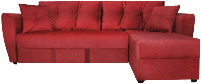 Диван-кровать угловой Амстердам Люкс, 150х200, еврокнижка, независимый пружинный блок, велюр, красный