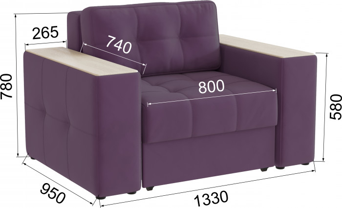 Кресло-кровать Виконт, Винный/Клен кремовый МДФ