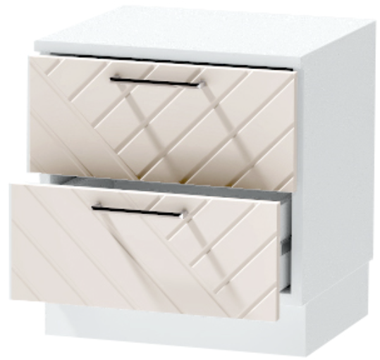 Тумба-6 прикроватная напольная "Иннэс-7", Белый/Тирамису матовый